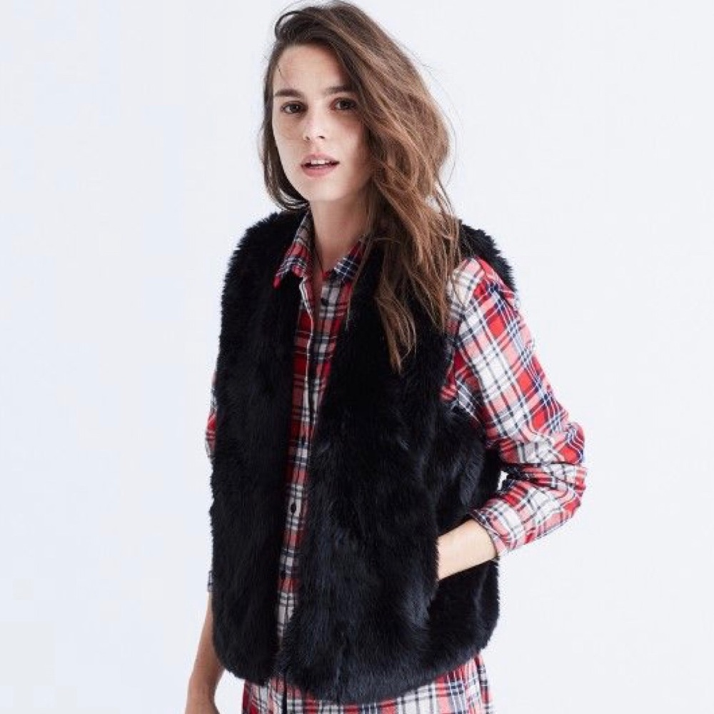 Madewell faux fur vest